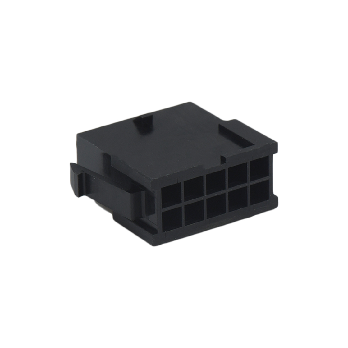 C3030线对线连接器Pitch 3.00mm双排带扣带翅膀母胶壳 2*5Pin黑色